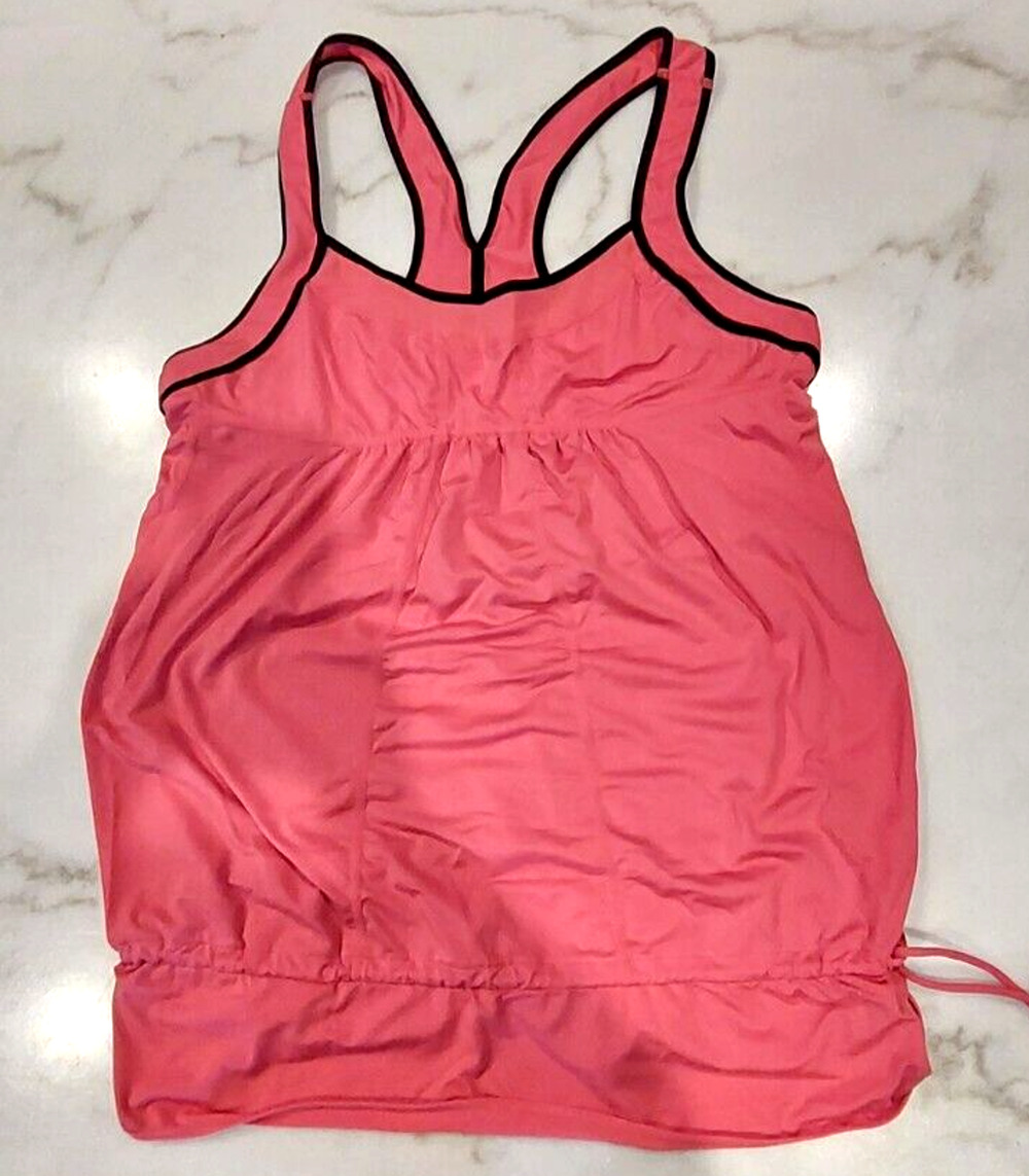 Zella Workout Tank Racerback Elastic Drawstringโ Ruffle Bottom Size Lrg